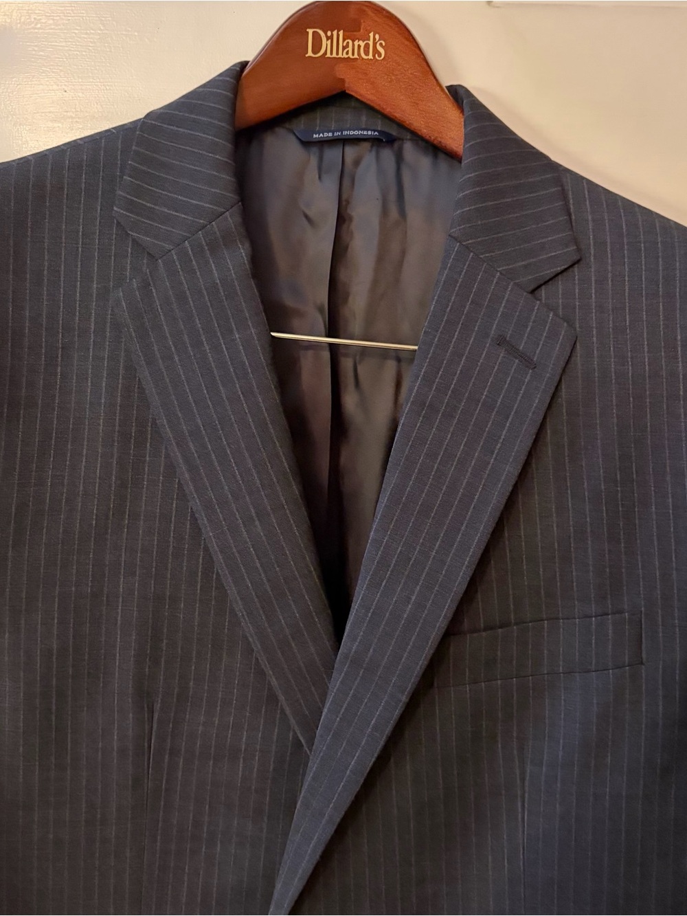 Ralph Lauren Charcoal Grey Pinstripe Wool Suit Jacket Blazer 44R